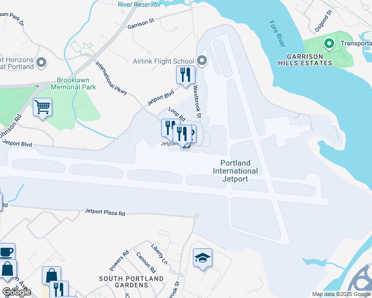 map of restaurants, bars, coffee shops, grocery stores, and more near 1001 Westbrook Street in Portland