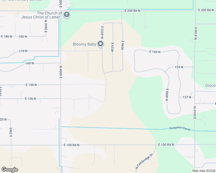 map of restaurants, bars, coffee shops, grocery stores, and more near 4032 East in Rigby