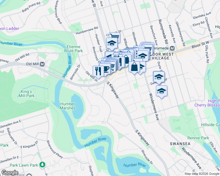 map of restaurants, bars, coffee shops, grocery stores, and more near in Toronto