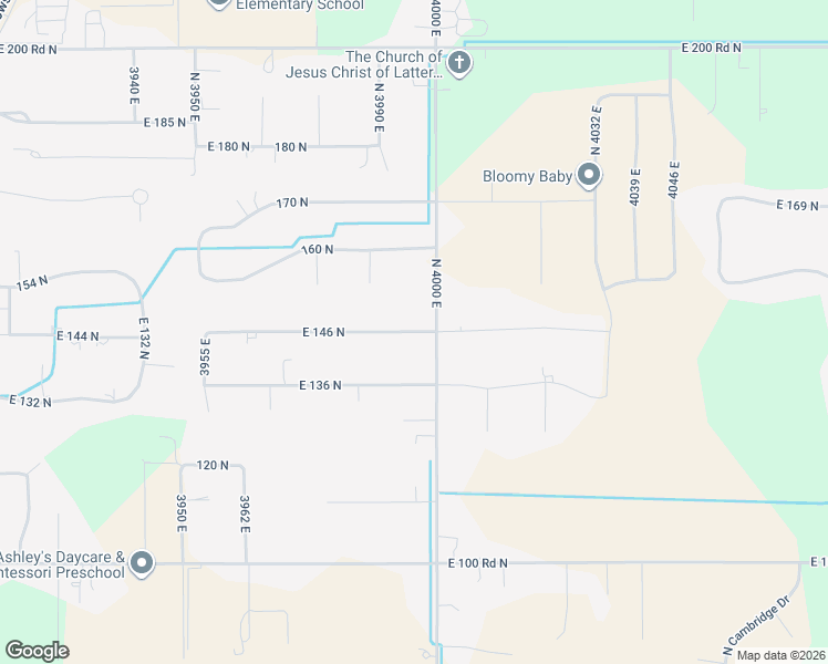 map of restaurants, bars, coffee shops, grocery stores, and more near 141 North 4000 East in Rigby