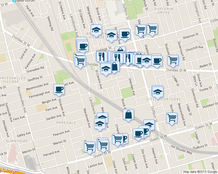 map of restaurants, bars, coffee shops, grocery stores, and more near 38 Wyndham Street in Toronto