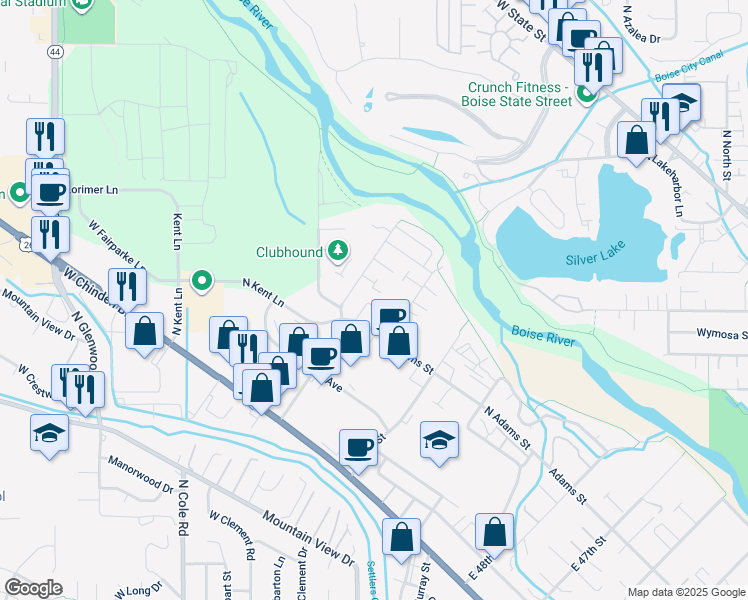 map of restaurants, bars, coffee shops, grocery stores, and more near 415 East 52nd Street in Garden City