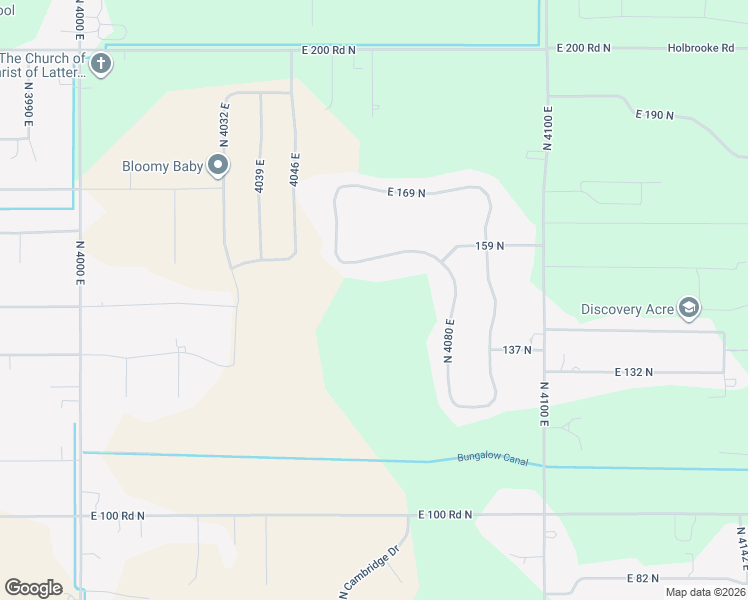 map of restaurants, bars, coffee shops, grocery stores, and more near 4066 East 159 North in Rigby