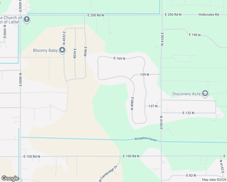 map of restaurants, bars, coffee shops, grocery stores, and more near 4066 East 159 North in Rigby
