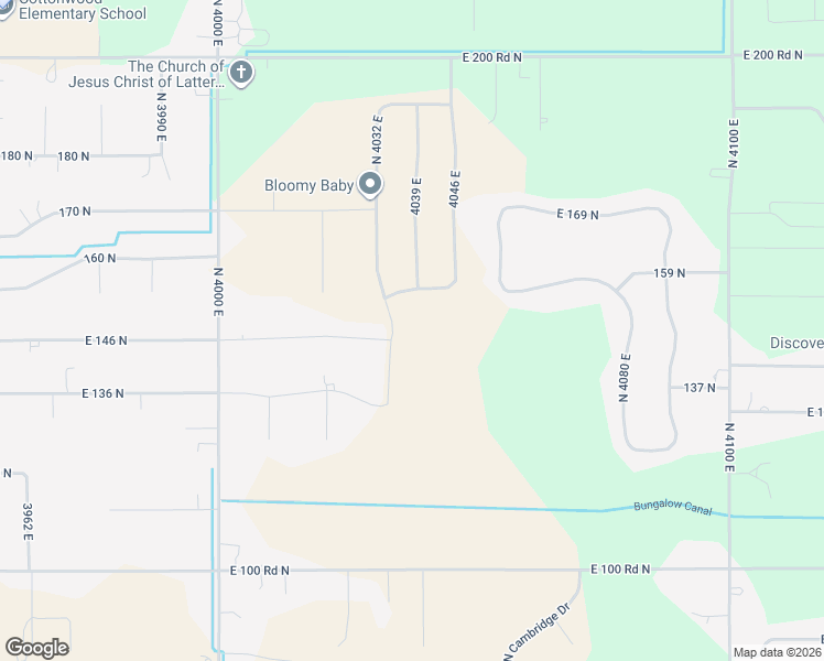 map of restaurants, bars, coffee shops, grocery stores, and more near 4029 East 146 North in Rigby