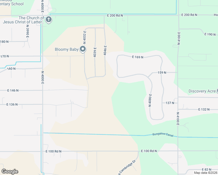 map of restaurants, bars, coffee shops, grocery stores, and more near 159 North 4055 East in Rigby