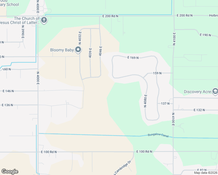 map of restaurants, bars, coffee shops, grocery stores, and more near 159 North 4055 East in Rigby