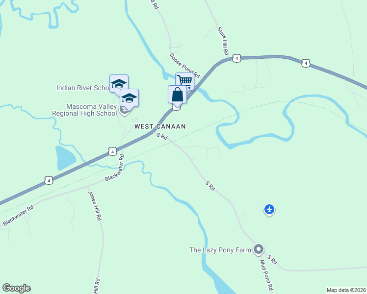 map of restaurants, bars, coffee shops, grocery stores, and more near 14 Smith Drive in Canaan