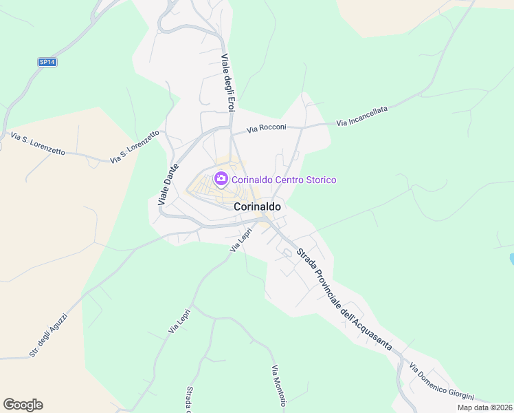 map of restaurants, bars, coffee shops, grocery stores, and more near in Corinaldo
