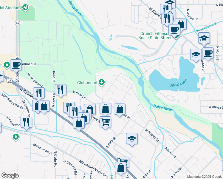 map of restaurants, bars, coffee shops, grocery stores, and more near 415 East 52nd Street in Garden City