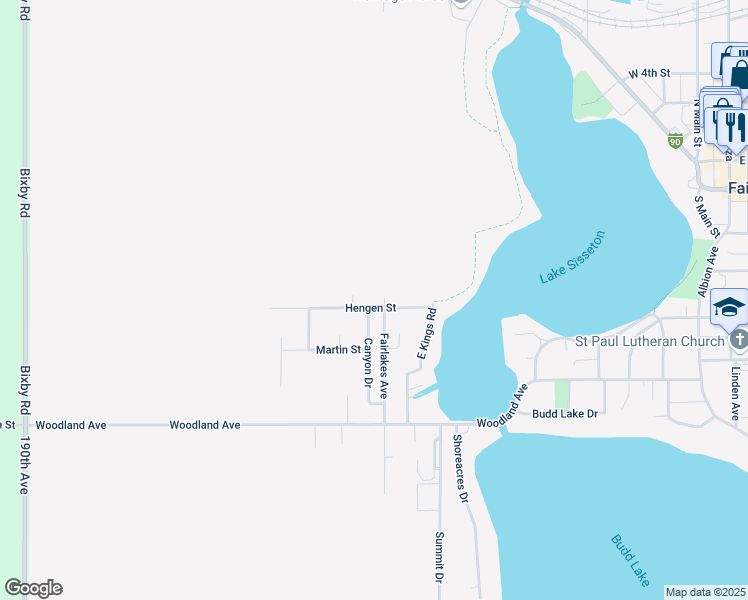 map of restaurants, bars, coffee shops, grocery stores, and more near 900 Hengen Street in Fairmont