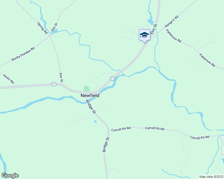 map of restaurants, bars, coffee shops, grocery stores, and more near 311 Bridge Street in Newfield