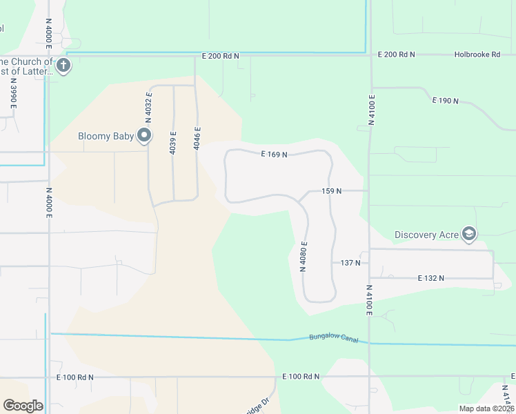 map of restaurants, bars, coffee shops, grocery stores, and more near 4066 East 159 North in Rigby