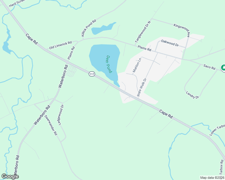 map of restaurants, bars, coffee shops, grocery stores, and more near 1046 Cape Road in Hollis