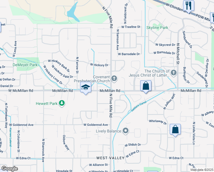 map of restaurants, bars, coffee shops, grocery stores, and more near in Boise