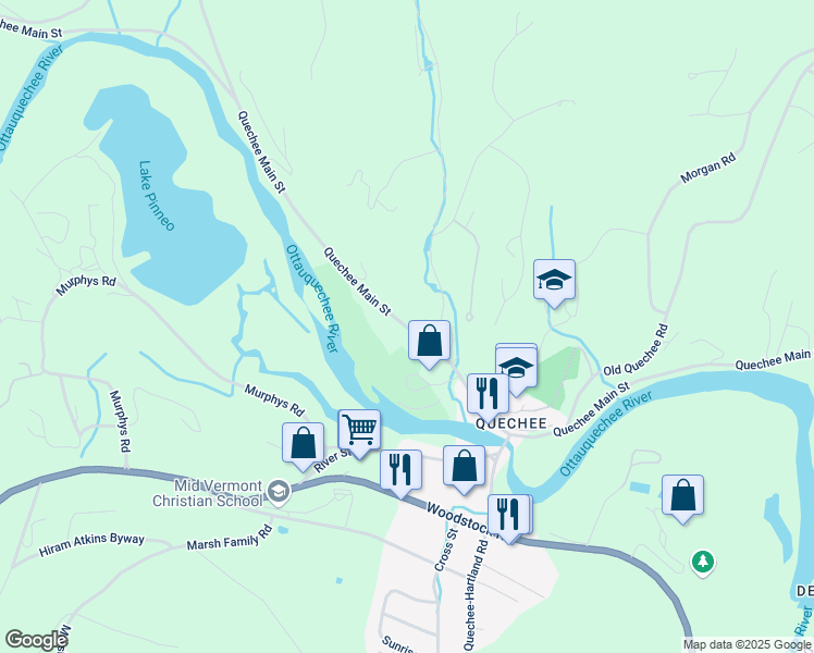 map of restaurants, bars, coffee shops, grocery stores, and more near 2010 Quechee Main Street in Hartford
