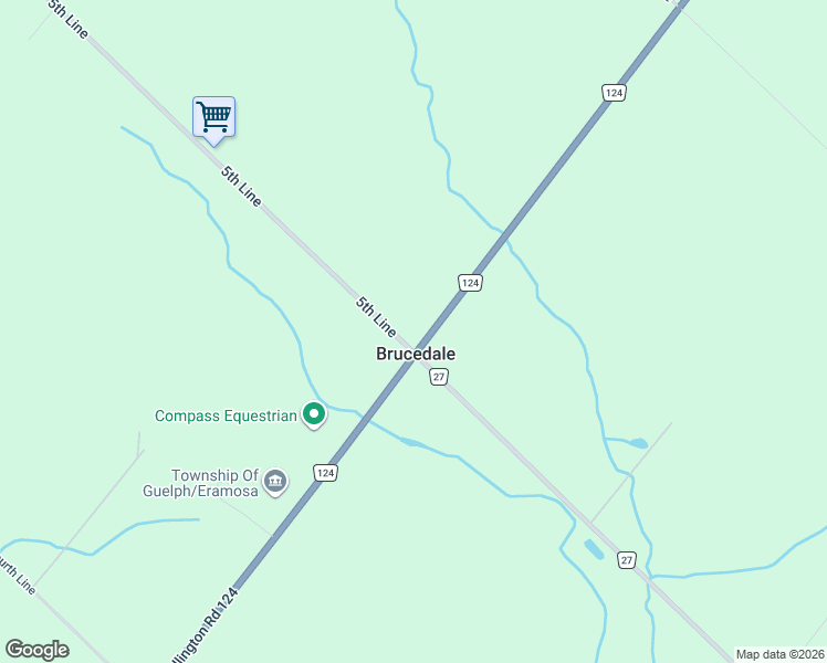 map of restaurants, bars, coffee shops, grocery stores, and more near 8396 Wellington Road 124 in Guelph