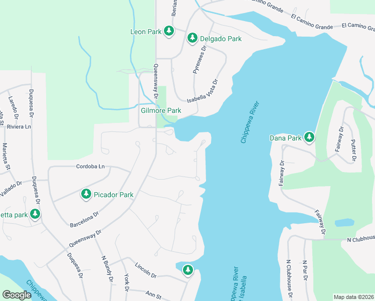 map of restaurants, bars, coffee shops, grocery stores, and more near Crown Point Drive in Sherman