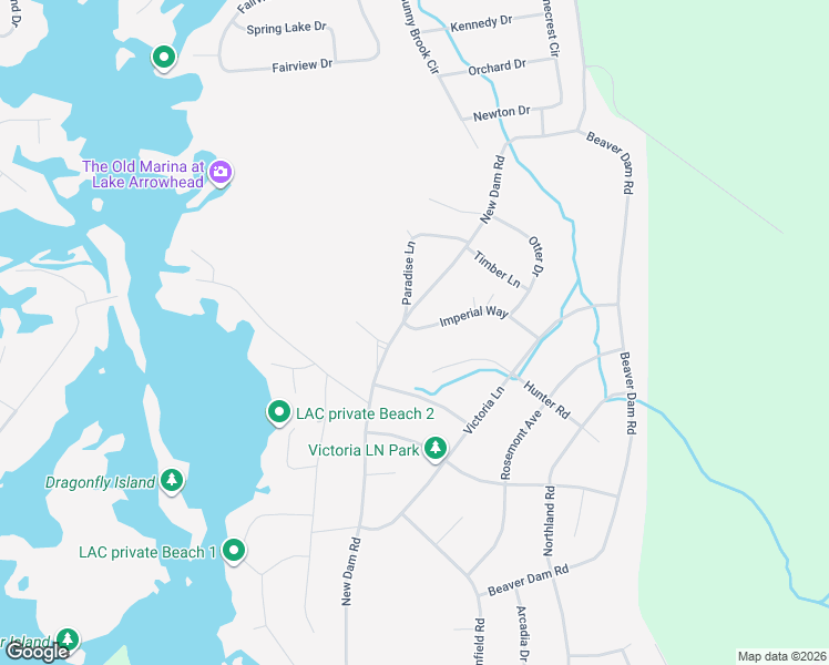 map of restaurants, bars, coffee shops, grocery stores, and more near 42 Imperial Way in Lake Arrowhead