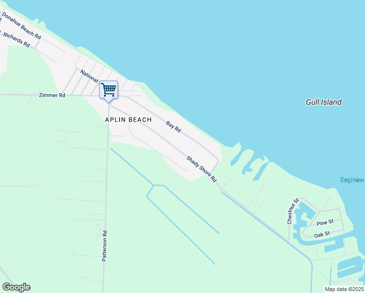 map of restaurants, bars, coffee shops, grocery stores, and more near 908 Shady Shore Drive in Bay City