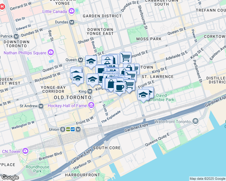 map of restaurants, bars, coffee shops, grocery stores, and more near 47 Rodega Lane in Toronto