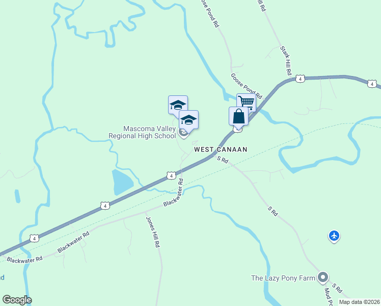 map of restaurants, bars, coffee shops, grocery stores, and more near Royal Road in Canaan