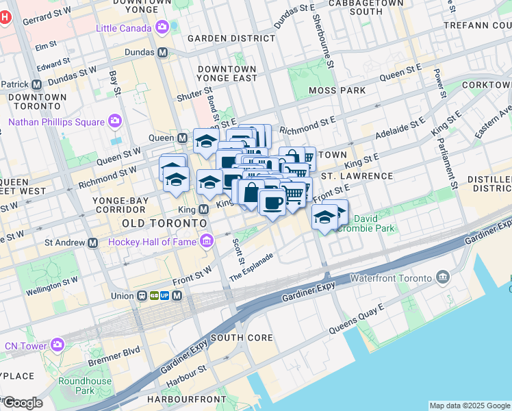 map of restaurants, bars, coffee shops, grocery stores, and more near 47 Rodega Lane in Toronto