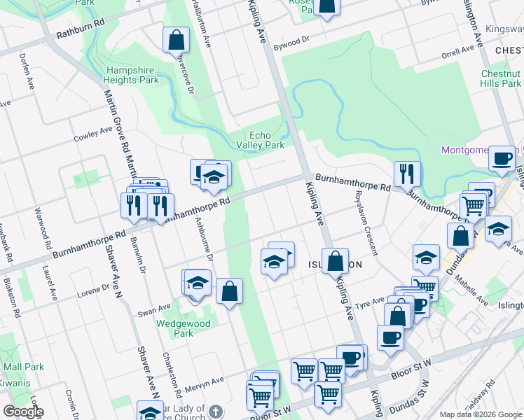 map of restaurants, bars, coffee shops, grocery stores, and more near 106 Botfield Avenue in Toronto