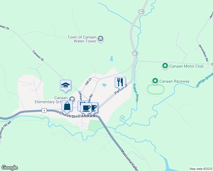 map of restaurants, bars, coffee shops, grocery stores, and more near 81 Reagan Road in Canaan