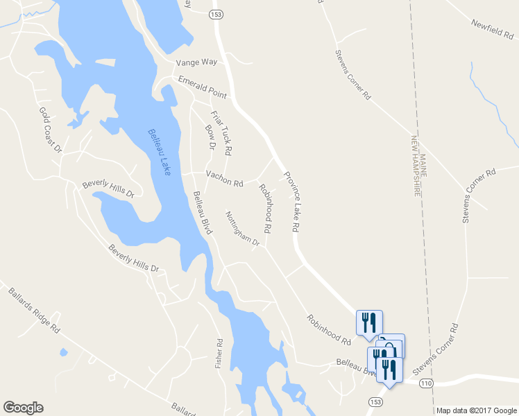 map of restaurants, bars, coffee shops, grocery stores, and more near 331 Robinhood Road in Wakefield