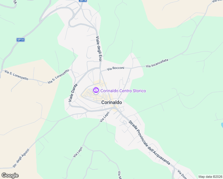 map of restaurants, bars, coffee shops, grocery stores, and more near 11 Viale Giuseppe Garibaldi in Corinaldo