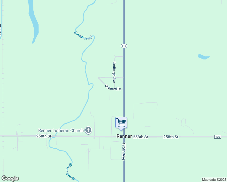 map of restaurants, bars, coffee shops, grocery stores, and more near 47493 Concord Drive in Renner