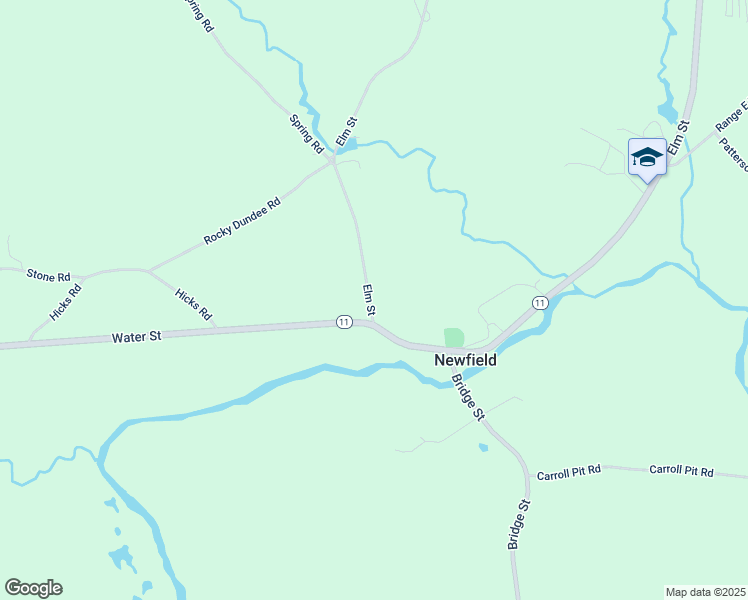 map of restaurants, bars, coffee shops, grocery stores, and more near 9 Elm Street in Newfield