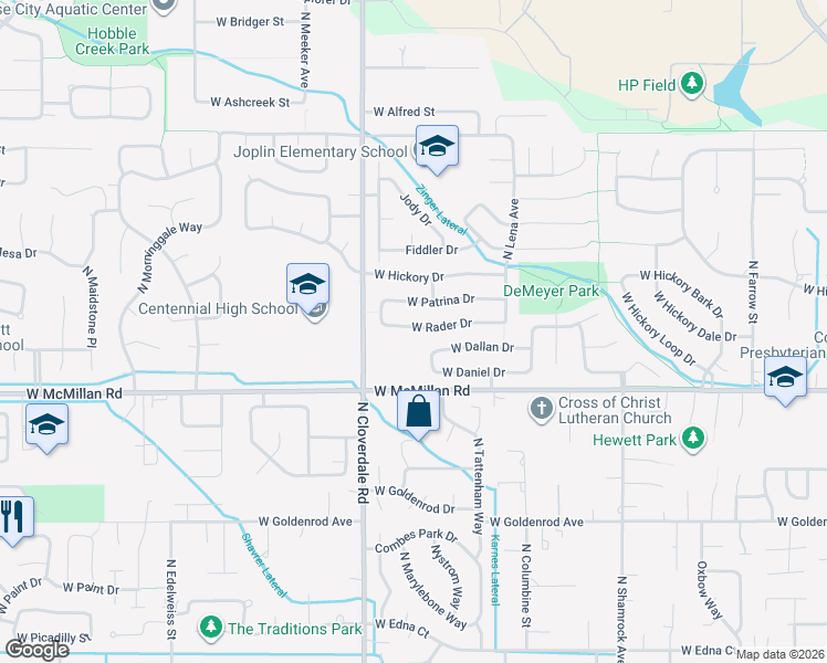 map of restaurants, bars, coffee shops, grocery stores, and more near 12037 West Rader Drive in Boise