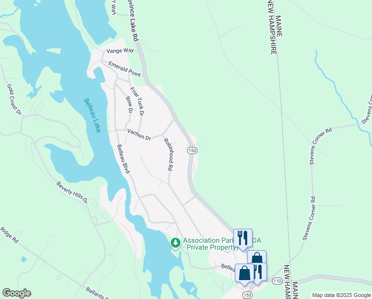map of restaurants, bars, coffee shops, grocery stores, and more near 3759 Province Lake Road in Wakefield