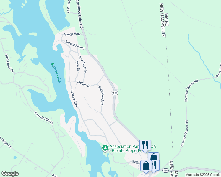 map of restaurants, bars, coffee shops, grocery stores, and more near 3759 Province Lake Road in Wakefield