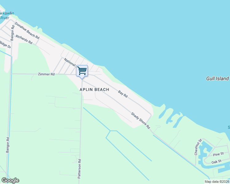 map of restaurants, bars, coffee shops, grocery stores, and more near 885 Shady Shore Road in Bay City