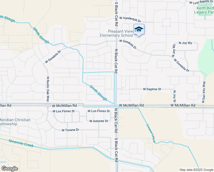 map of restaurants, bars, coffee shops, grocery stores, and more near 5040 North Elmstone Avenue in Meridian