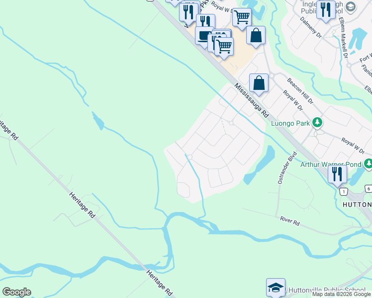 map of restaurants, bars, coffee shops, grocery stores, and more near 41 Midmorning Road in Brampton