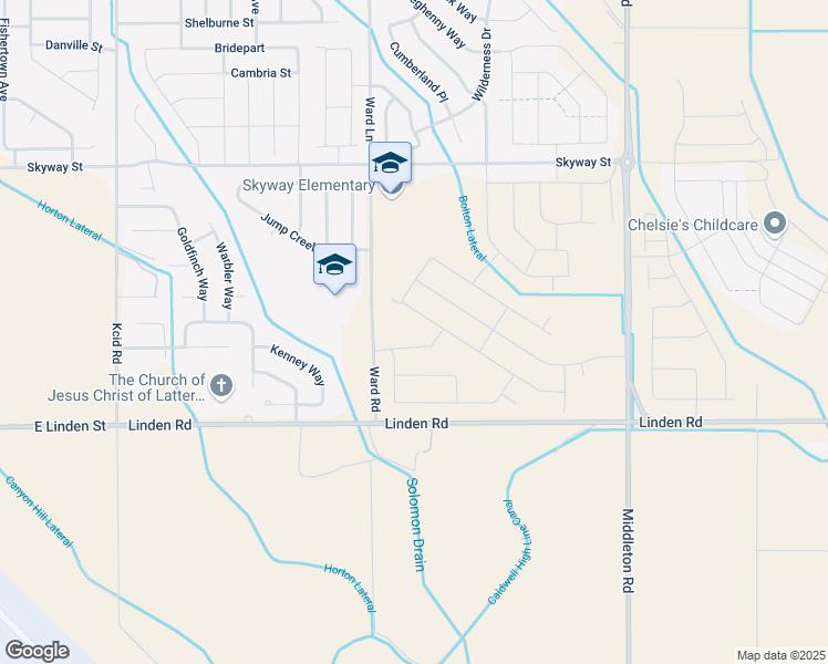 map of restaurants, bars, coffee shops, grocery stores, and more near 19186 Ward Lane in Caldwell