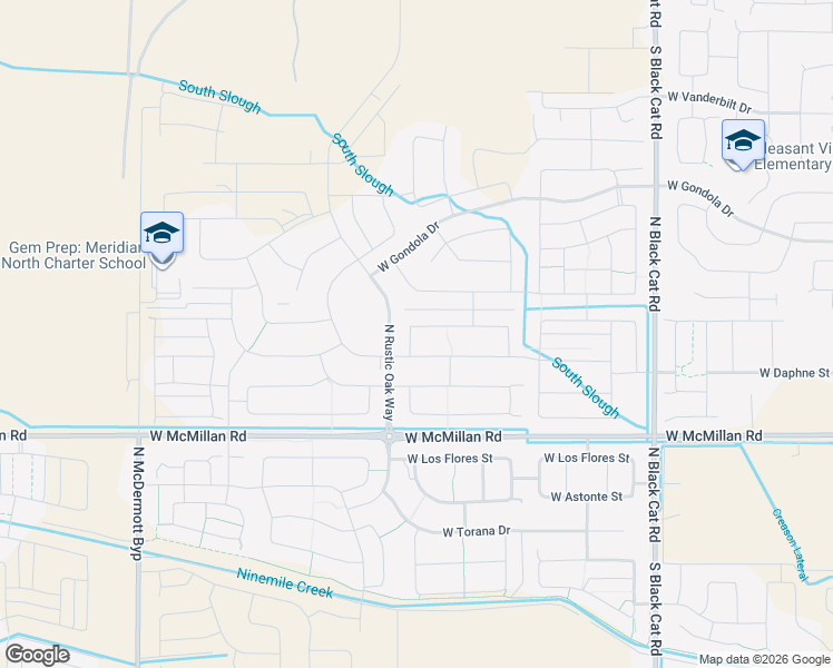 map of restaurants, bars, coffee shops, grocery stores, and more near 5517 West Avilla Drive in Meridian