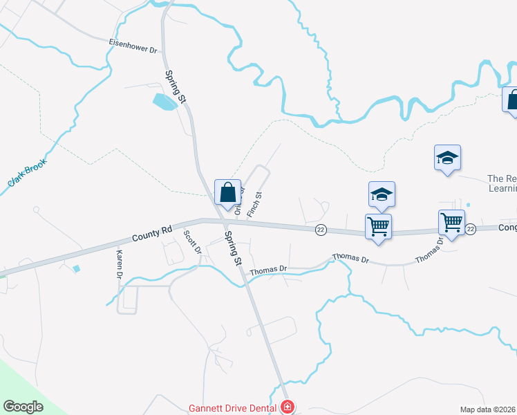map of restaurants, bars, coffee shops, grocery stores, and more near 21 Finch Street in Westbrook