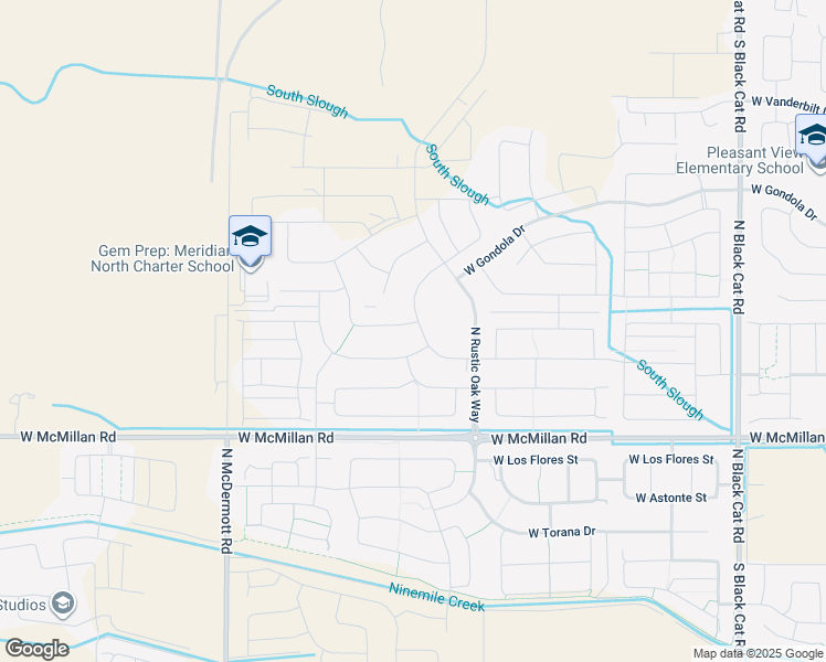 map of restaurants, bars, coffee shops, grocery stores, and more near 5813 West Avilla Drive in Meridian