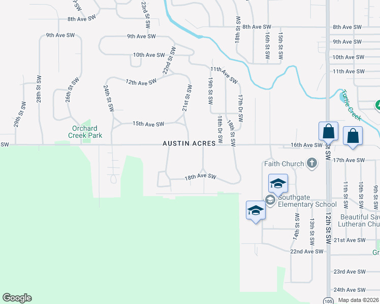 map of restaurants, bars, coffee shops, grocery stores, and more near 2105 16th Avenue Southwest in Austin
