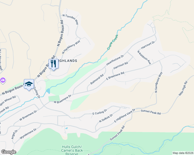 map of restaurants, bars, coffee shops, grocery stores, and more near 464 Balmoral Road in Boise