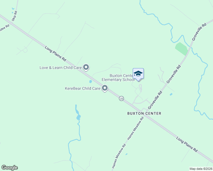 map of restaurants, bars, coffee shops, grocery stores, and more near 870 Long Plains Road in Buxton