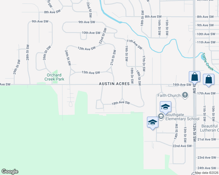 map of restaurants, bars, coffee shops, grocery stores, and more near 2105 16th Avenue Southwest in Austin