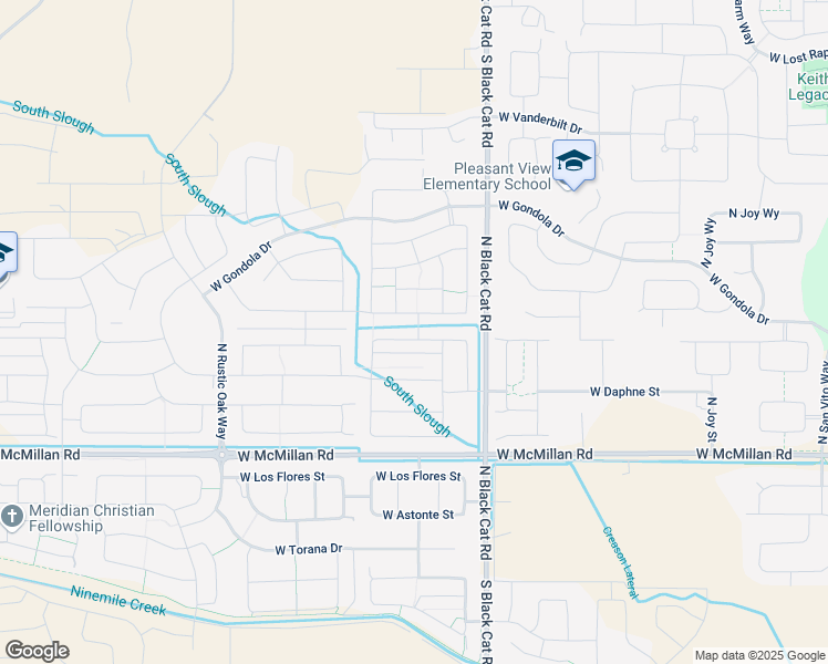 map of restaurants, bars, coffee shops, grocery stores, and more near 5046 West Avilla Drive in Meridian