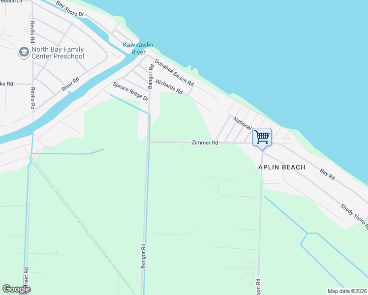 map of restaurants, bars, coffee shops, grocery stores, and more near 4421 Zimmer Road in Bay City