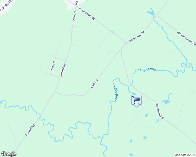 map of restaurants, bars, coffee shops, grocery stores, and more near Carll Road in Buxton